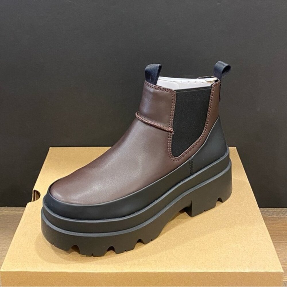 UGG Women's Brisbane Chelsea Burnt Cedar Ankle Boots Bootie Shoes Flats NEW